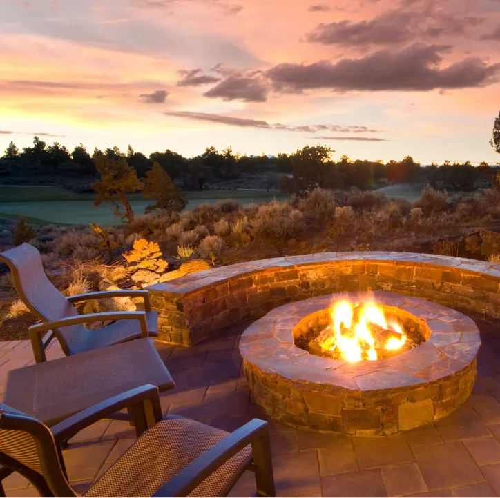 outdoor brick paver fire pits