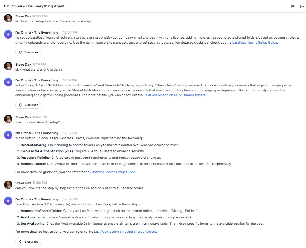 Example AI Chat Thread