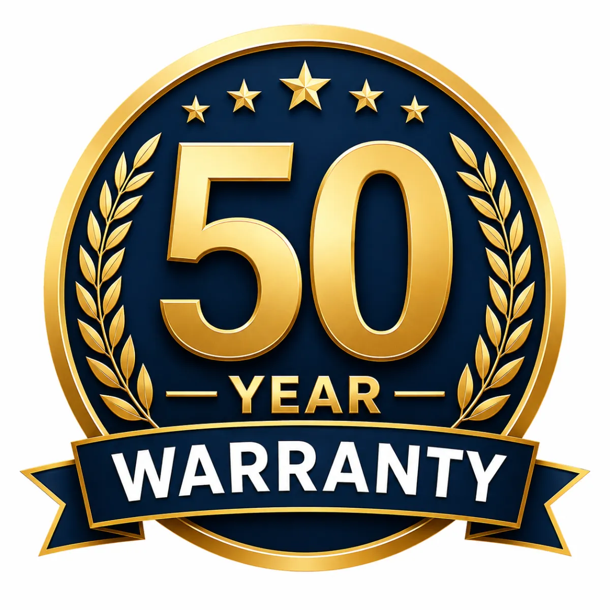 50 year warranty badge