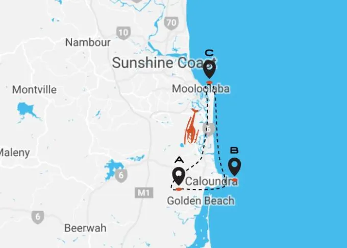 Oceanview Helicopters - Sunshine Coast & Caloundra - Beach Blast Flight ath