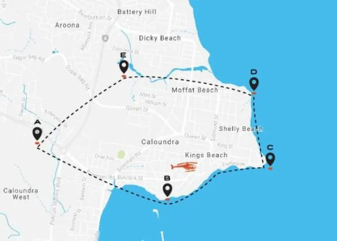 Oceanview Helicopters - Sunshine Coast & Caloundra - Beach Blast Flight ath
