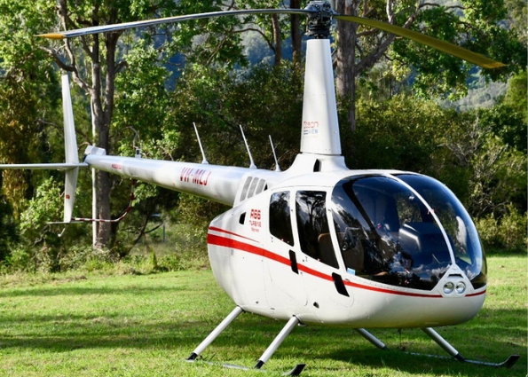 Oceanview Helicopters Robinson helicopter at Caloundra Aerodrome