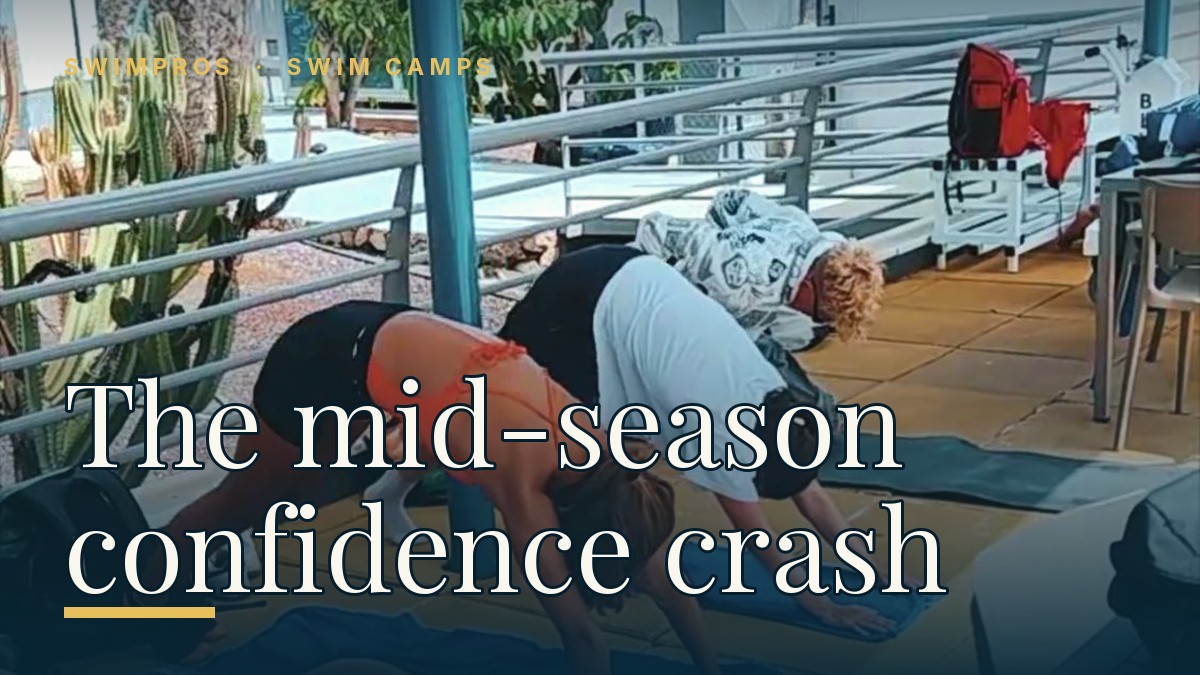 Teenage swimmer regaining confidence with a coach at a Swimpros performance camp
