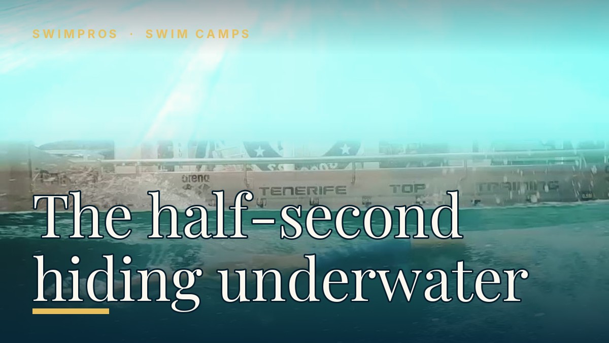 Swimmer practising an underwater dolphin kick analysed at a Swimpros performance camp