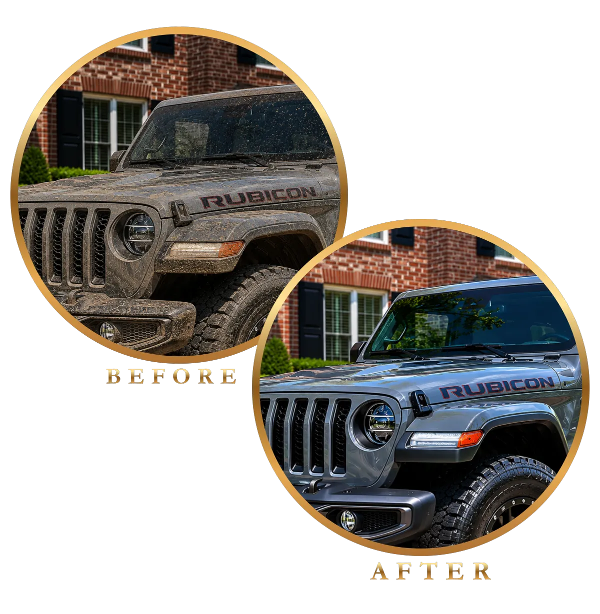 Before and After Jeep Wrangler Rubicon in Western Kentucky, Owensboro, Bowling Green, Luxury Detailing