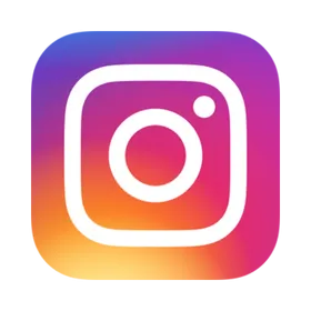 Instagram logo featuring a gradient background with a white camera icon.