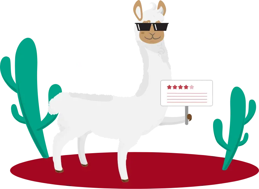 Review Llama mascot