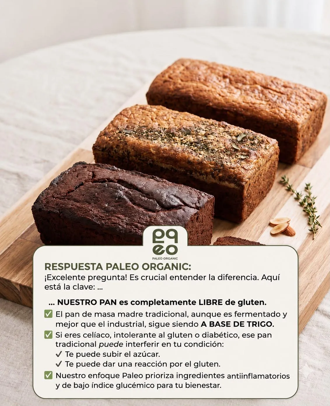 Sello circular Paleo Organic en color turquesa