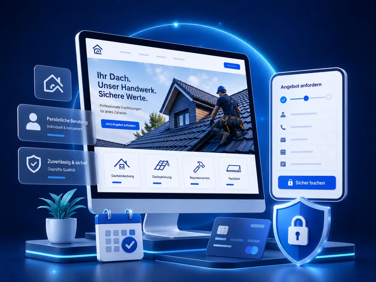 Tablet auf Werkbank mit AnfrageBot Kundenportal