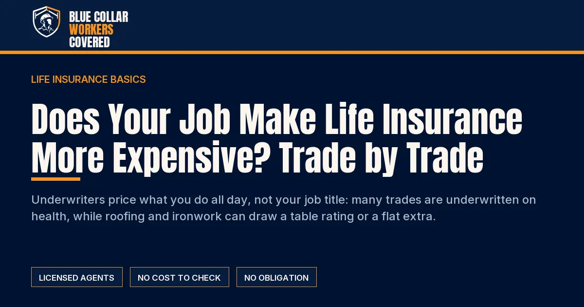 Does Your Job Make Life Insurance More Expensive? Trade by Trade | Blue Collar Workers Covered