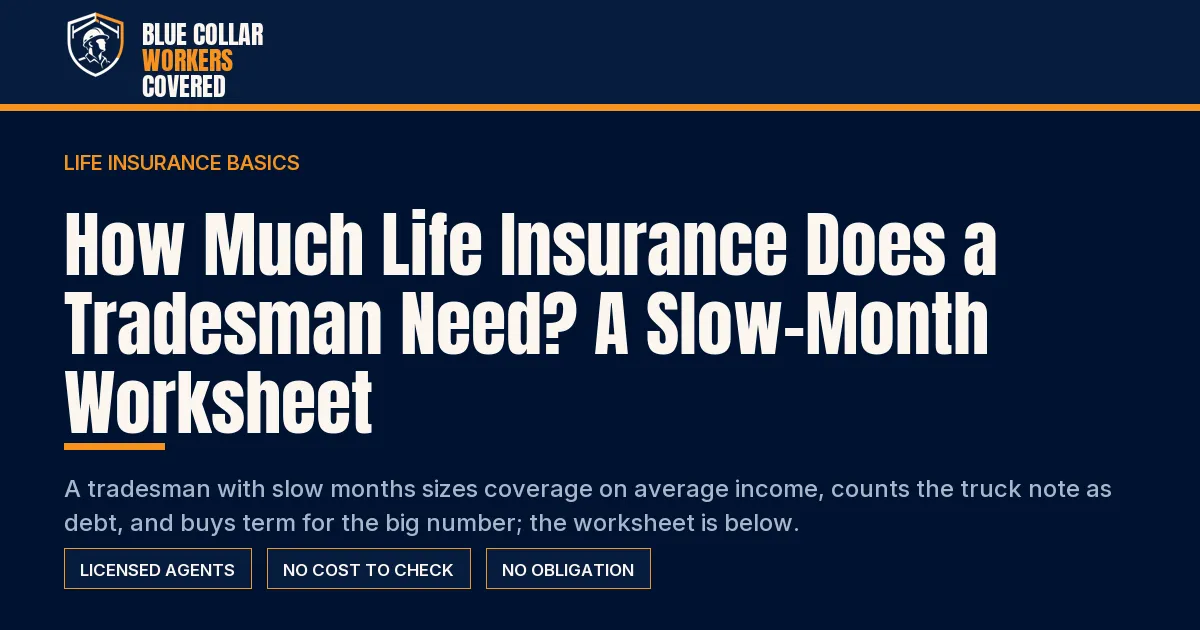 How Much Life Insurance Does a Tradesman Need? A Slow-Month Worksheet