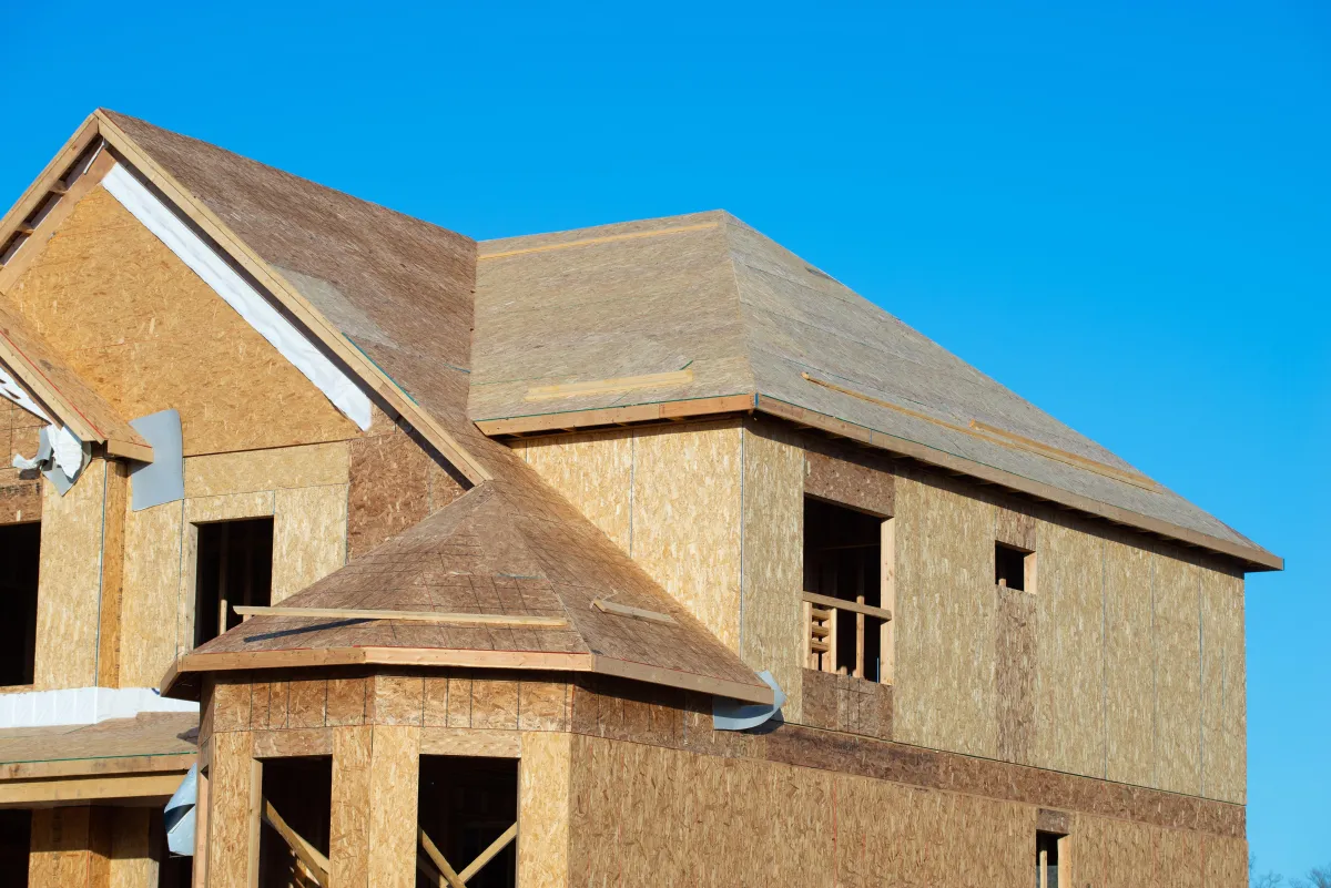 OSB Wood Lumber Sheathing on House by Holt Building Supply