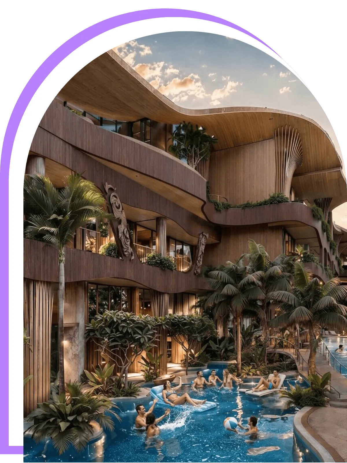 The Wylder lagoon pool and hotel in Berawa, Canggu