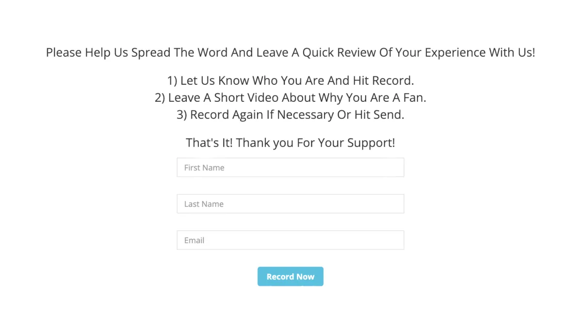 Video Testimonial Tool