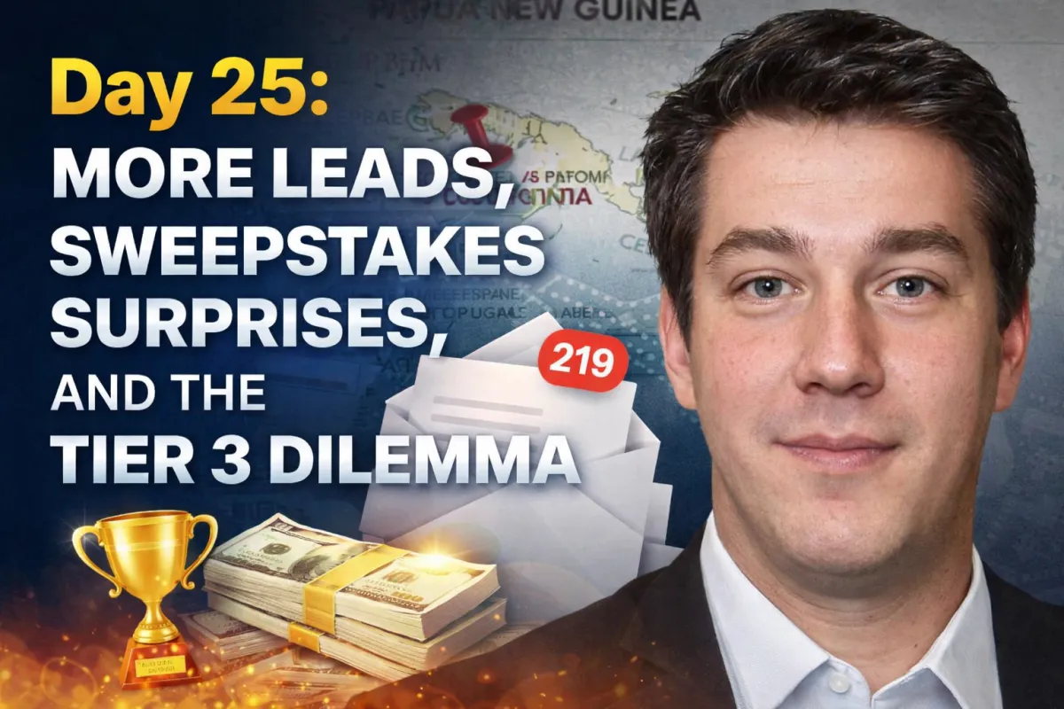 Day 25: More Leads, Sweepstakes Surprises, and the Tier 3 Dilemma