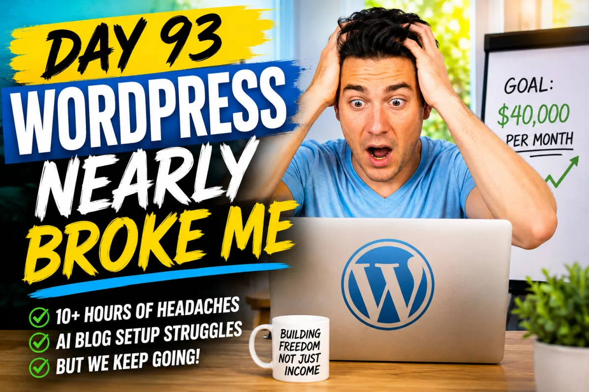 Day 93 Of My Journey To $40,000 Per Month – WordPress Nearly Broke Me