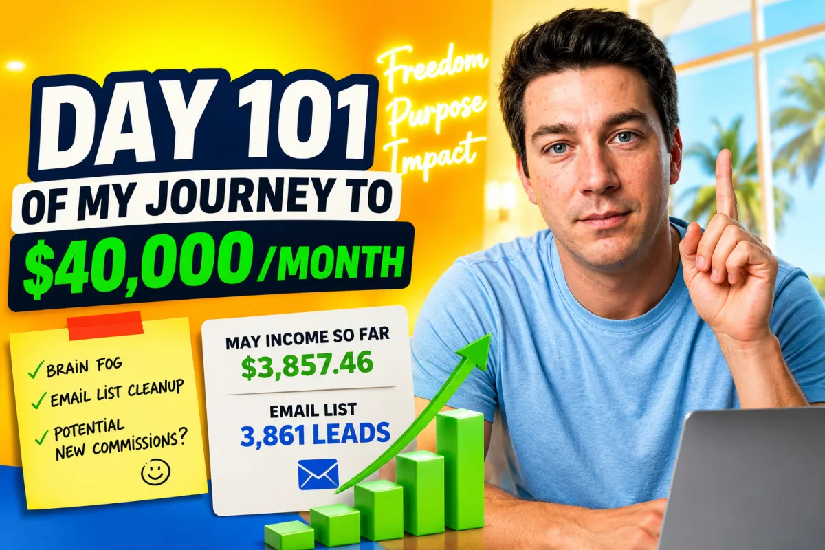 Day 101 Of My Journey To $40,000/Month – Brain Fog, Cleaning My Email List & Potential New Commissions