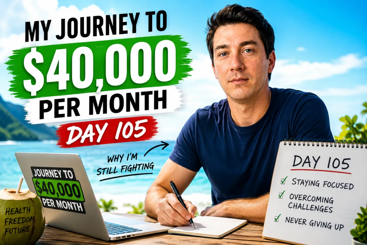 My Journey to $40,000 Per Month – Day 105 (Health, Brain Fog & Why I'm Still Fighting)