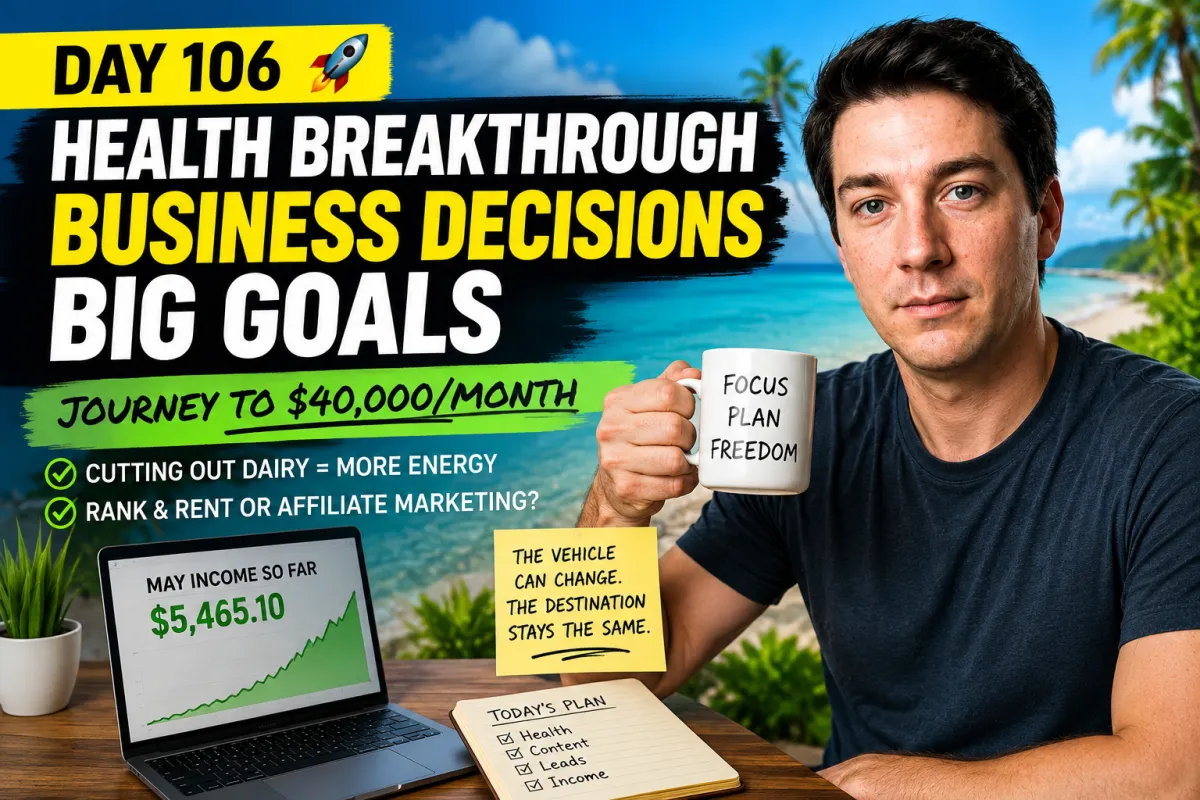 Journey to $40,000 Per Month – Day 106: A Big Realization About My Health (And My Business)