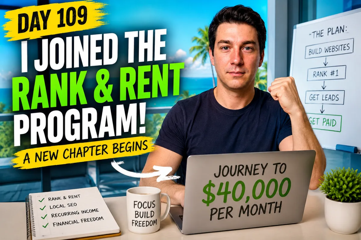 My Journey to $40,000 Per Month Online – Day 109 (I Finally Joined the Rank & Rent Program)