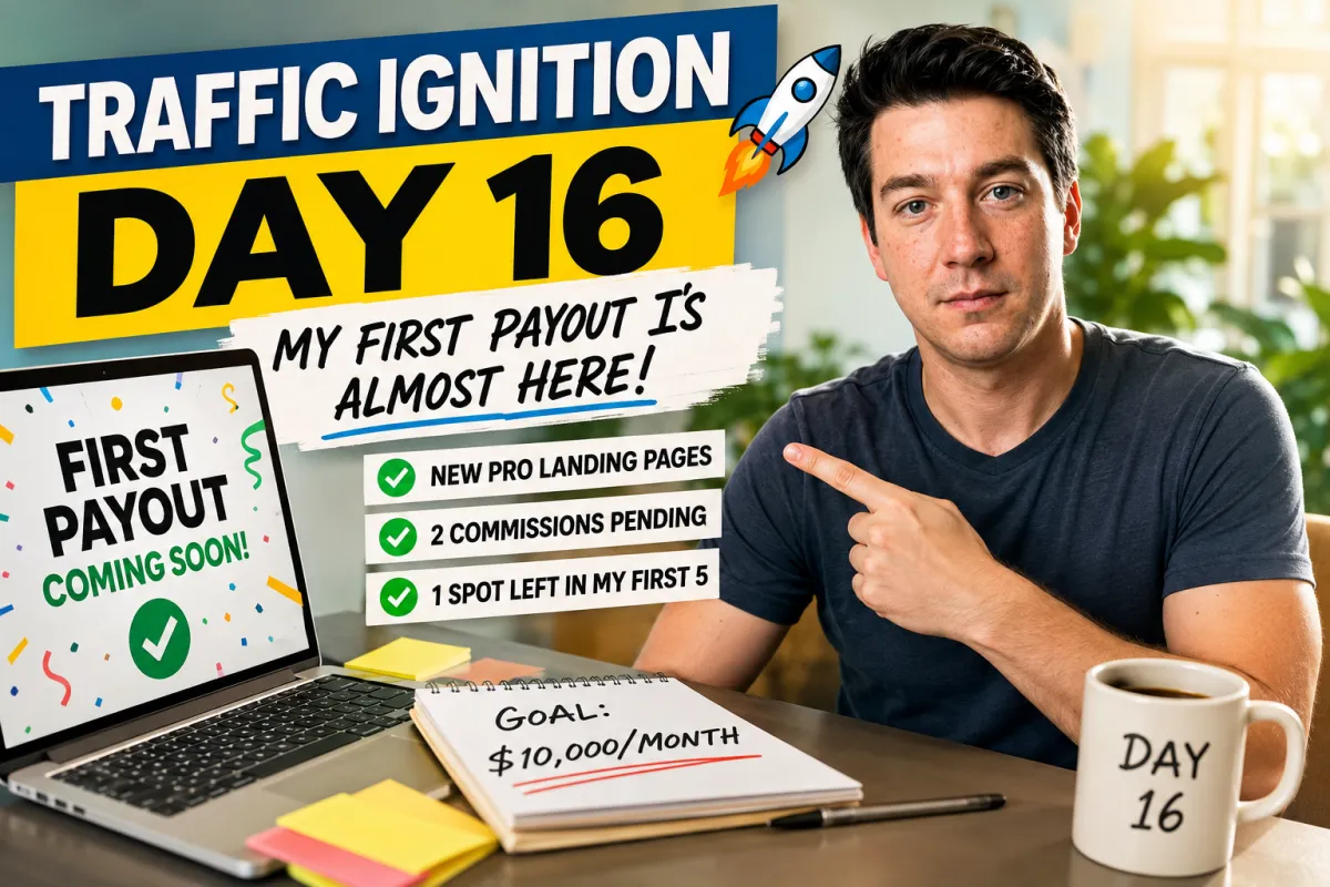Traffic Ignition Day 16: My First Payout Is Almost Here—and Pro Just Got Better