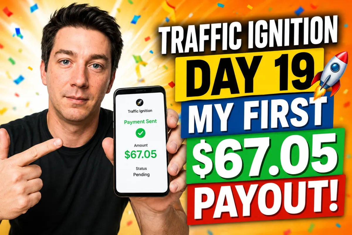 Traffic Ignition Day 19: My First $67.05 Payout Is Finally on the Way