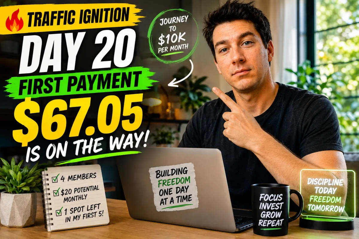 Traffic Ignition Day 20: $67.05 Is on the Way… and Life Is Moving Fast