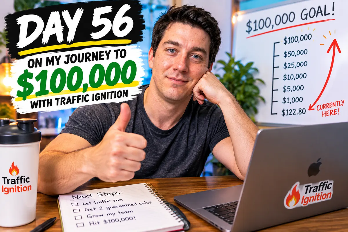 Day 56: I Changed My Goal… I’m Going for $100,000 With Traffic Ignition