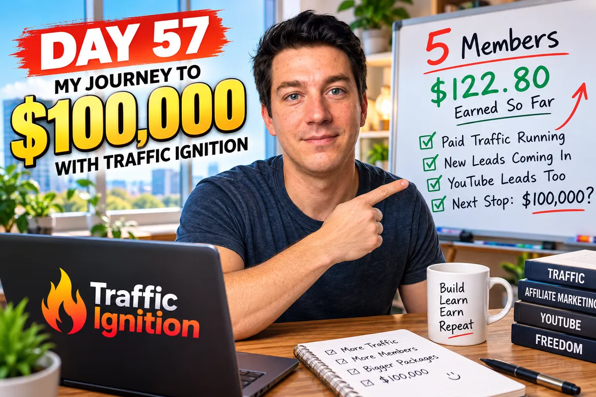 Day 57: Five Members, $122.80 Earned & More Traffic Coming In