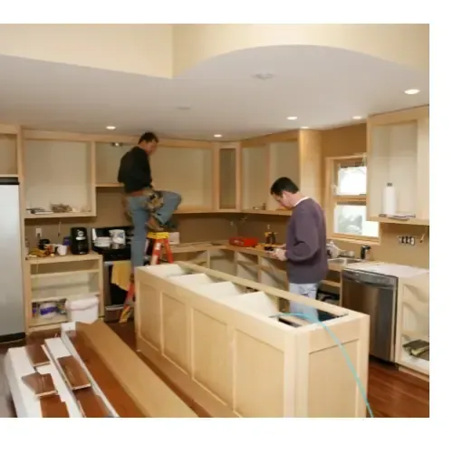 Contractors performing home remodeling in Denton TX kitchen renovation project