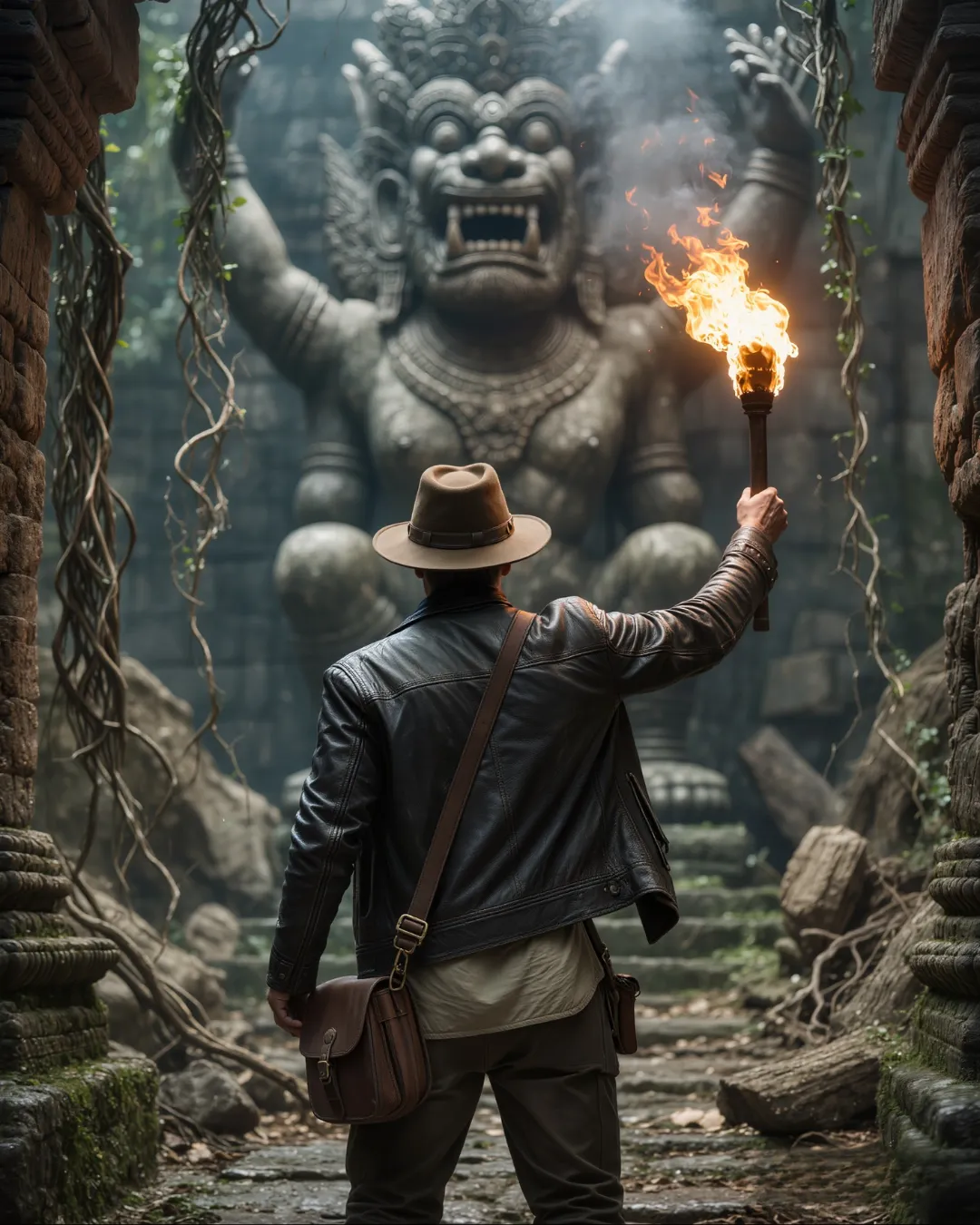 Hero image of explorer entering an ancient doorway representing inner expedition 