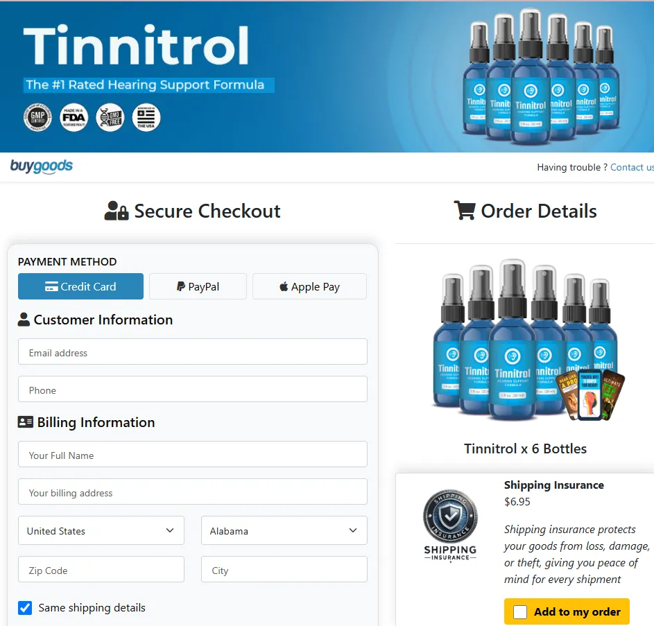 tinnitrol checkout