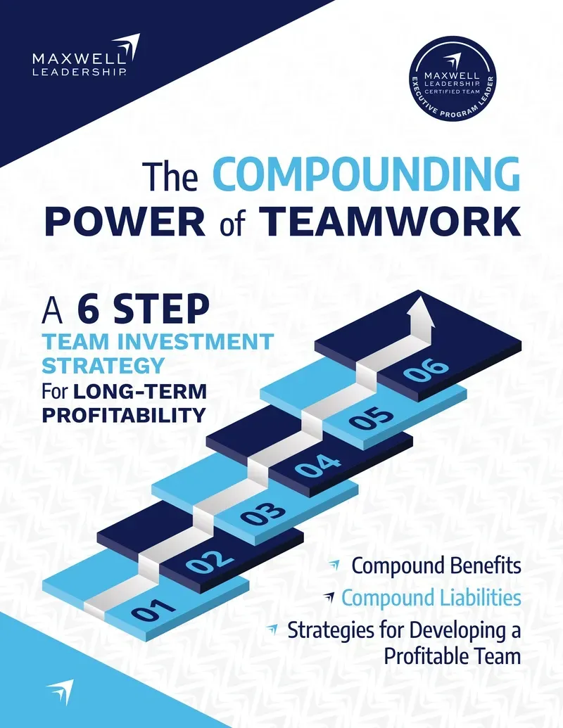 The Compounding Power of Teamwork free leadership guide by Maxwell Leadership, featuring a 6-step team investment strategy.