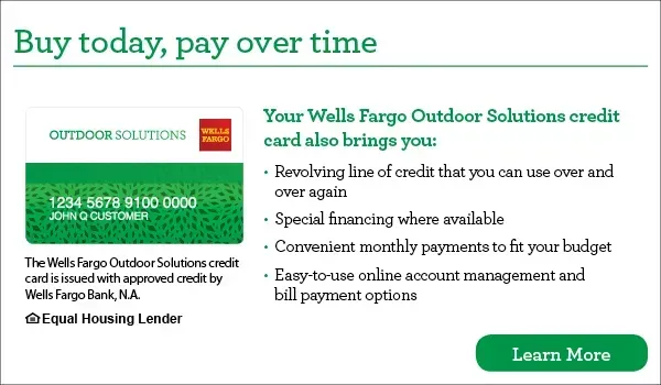 Wells Fargo Outdoor Solutions financing partner badge, used by ChimneyWorks for flexible chimney and fireplace service financing in Cincinnati, Ohio.