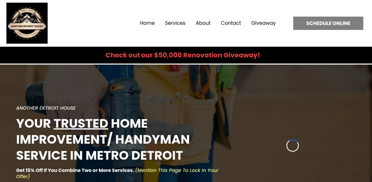Website Velocity Designs built for Another Detroit House handyman services in Detroit