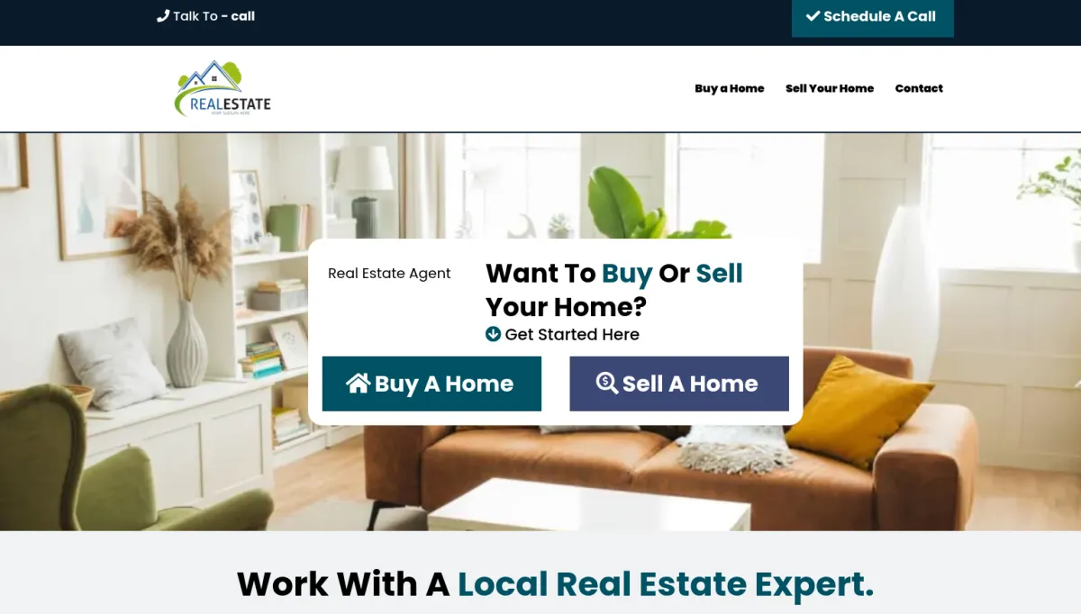 Sample website design for a real estate agent built by Velocity Designs