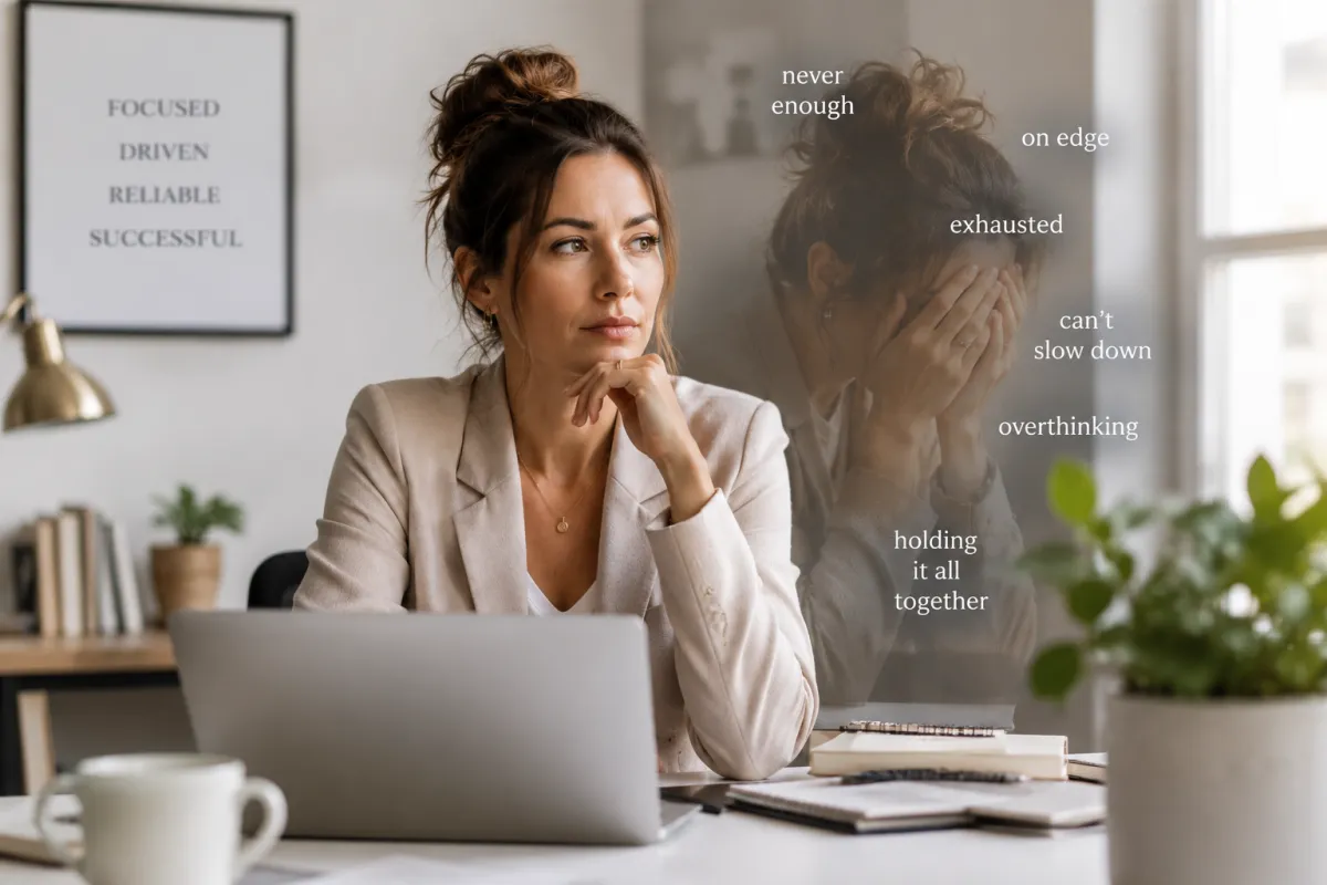 woman showing signs of high functioning trauma