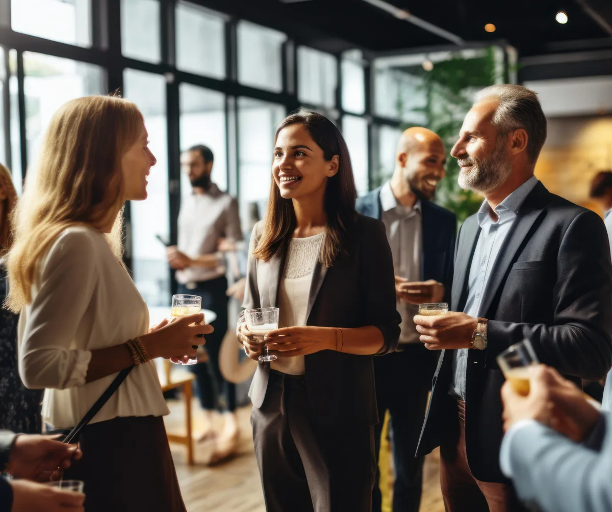 crowd of people networking
