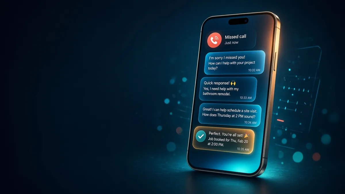 AI chatbot answering website visitors for a home service business