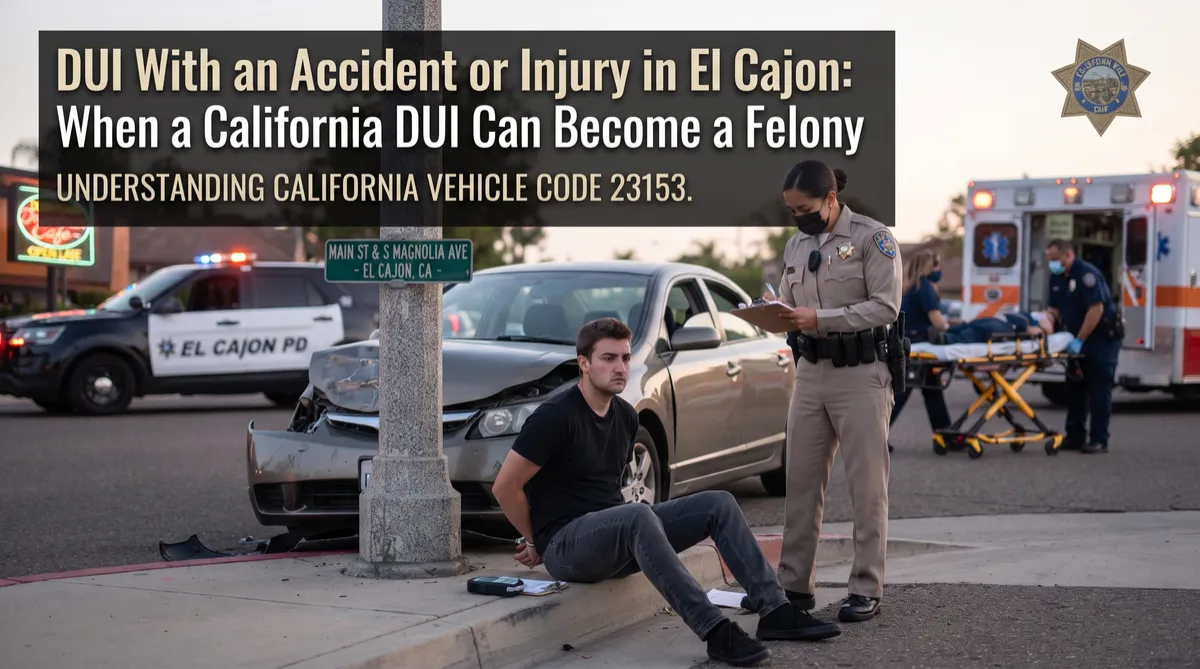 DUI With an Accident or Injury in El Cajon: When a California DUI Can Become a Felony