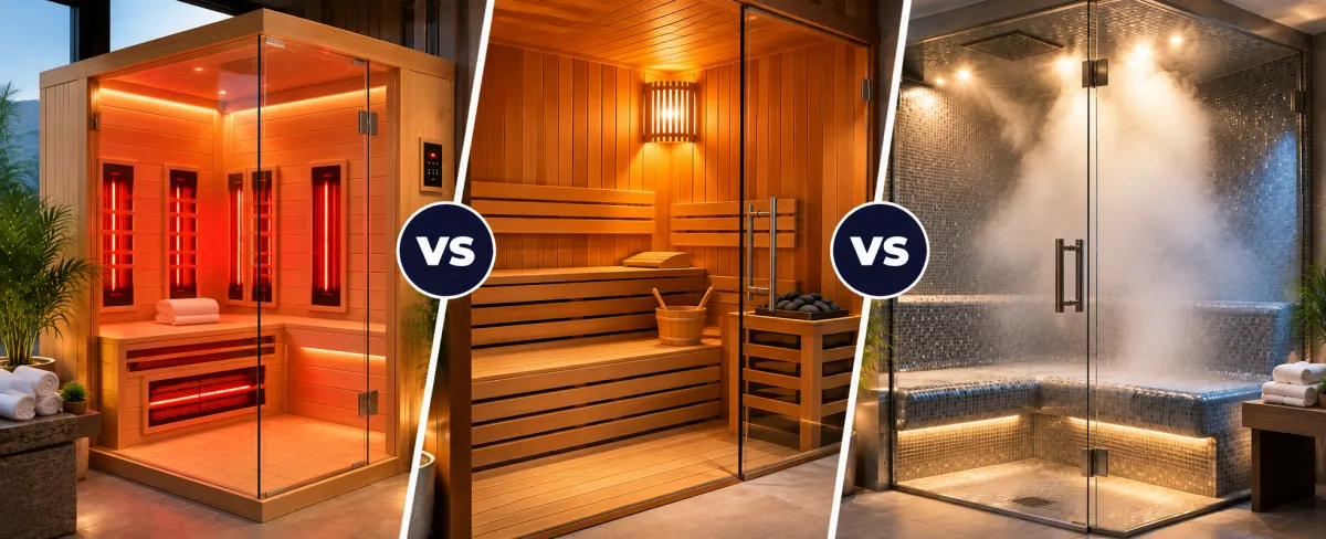 SAUNA DE INFRARROJOS VS SAUNA SECA VS SAUNA DE VAPOR: ¿CUÁL ELEGIR?