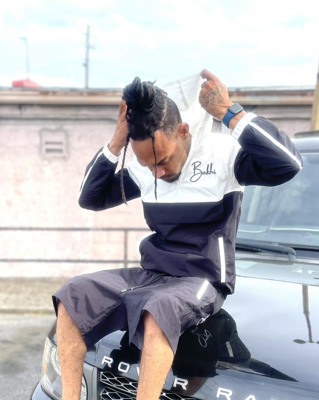 Nylon Track Pants in Black