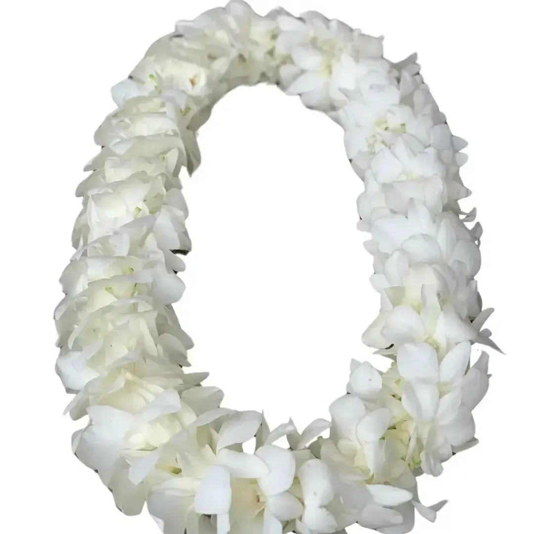 Double Orchid White Lei