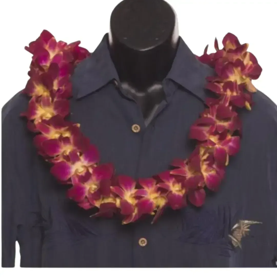 Single USC Orchid (Gold and Cardinal) Lei