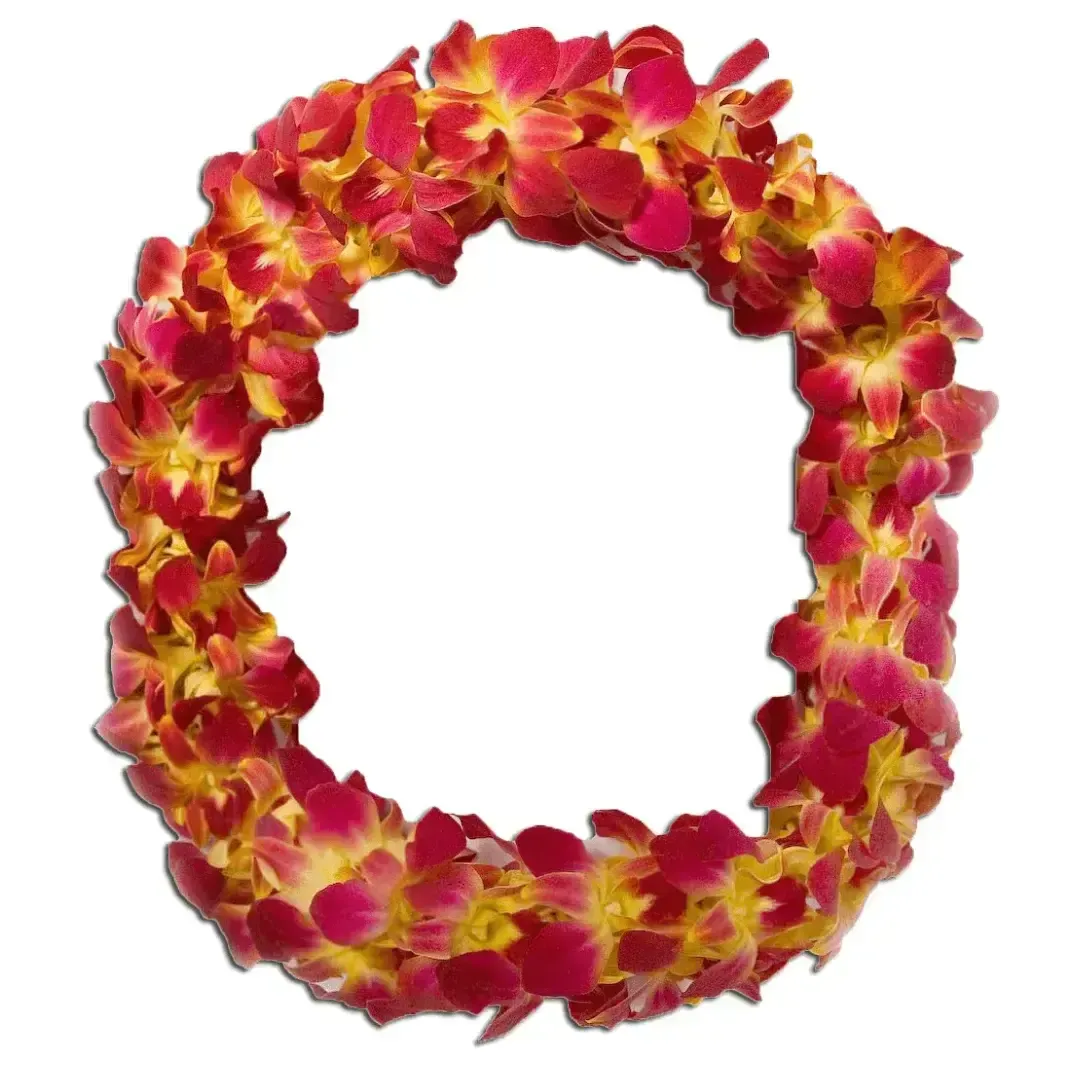 Double USC Orchid (Gold and Cardinal) Lei