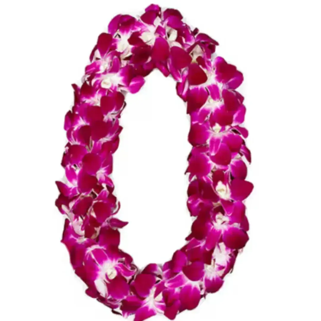Double Orchid Purple Lei