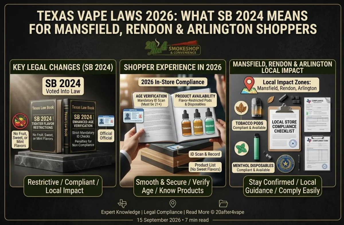 Texas Vape Laws 2026: What SB 2024 Means for Mansfield, Rendon & Arlington Shoppers