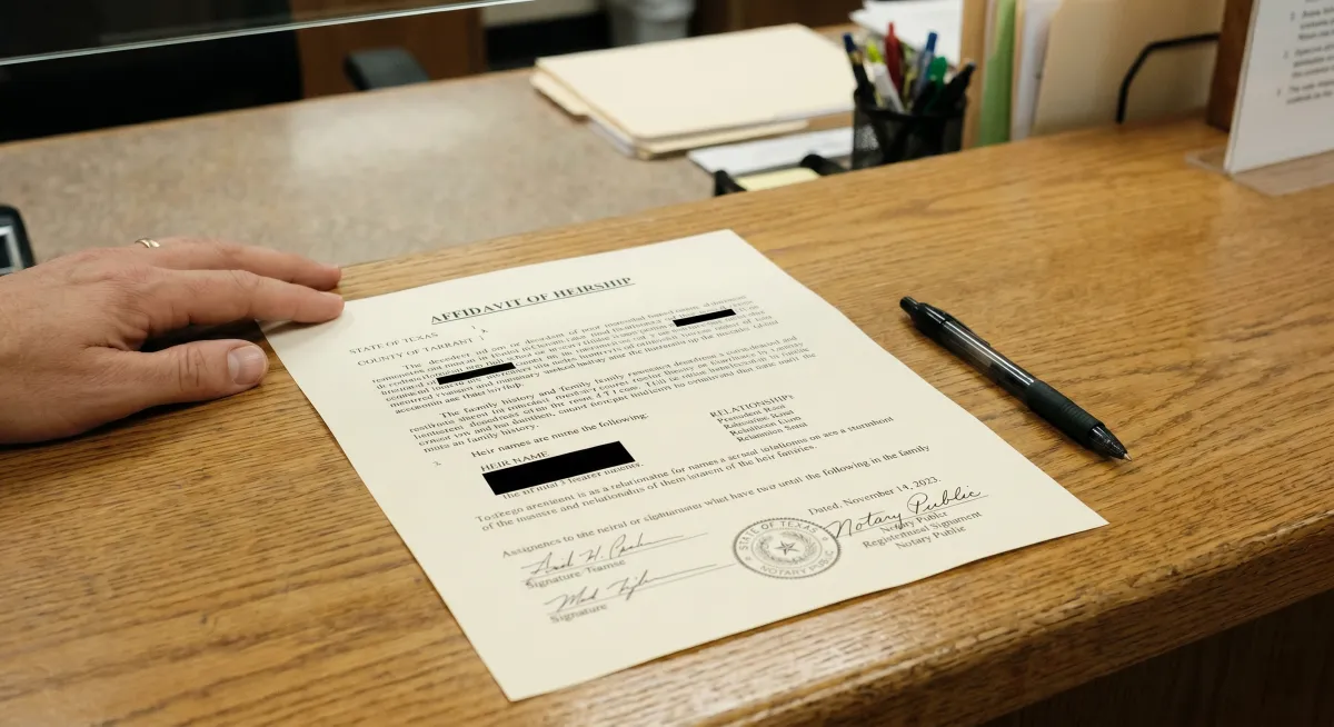 affidavit of heirship in texas for selling an inherited home