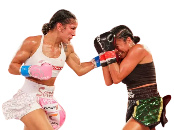 two women boxing