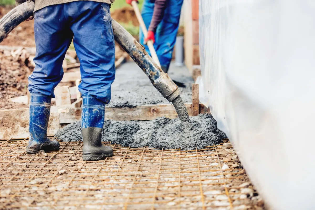 Pouring concrete with a pump in Sherman, TX